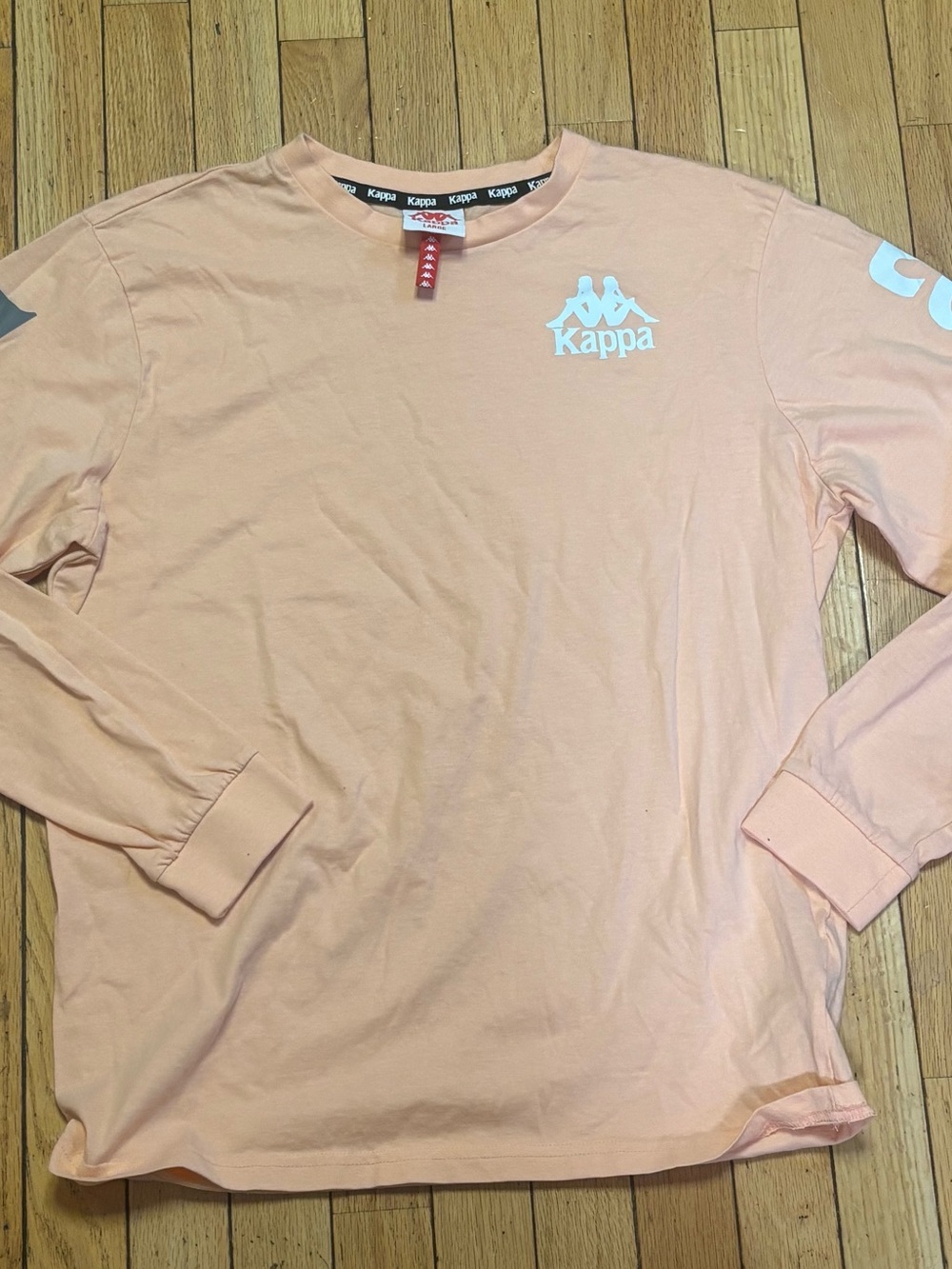 Kappa Peach Crewneck with White and Gray Logo Trim